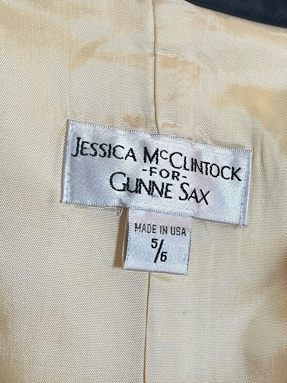 Gunne Sax Jessica McClintock butter yellow Strapless Cocktail Dress - Picture 3 of 7